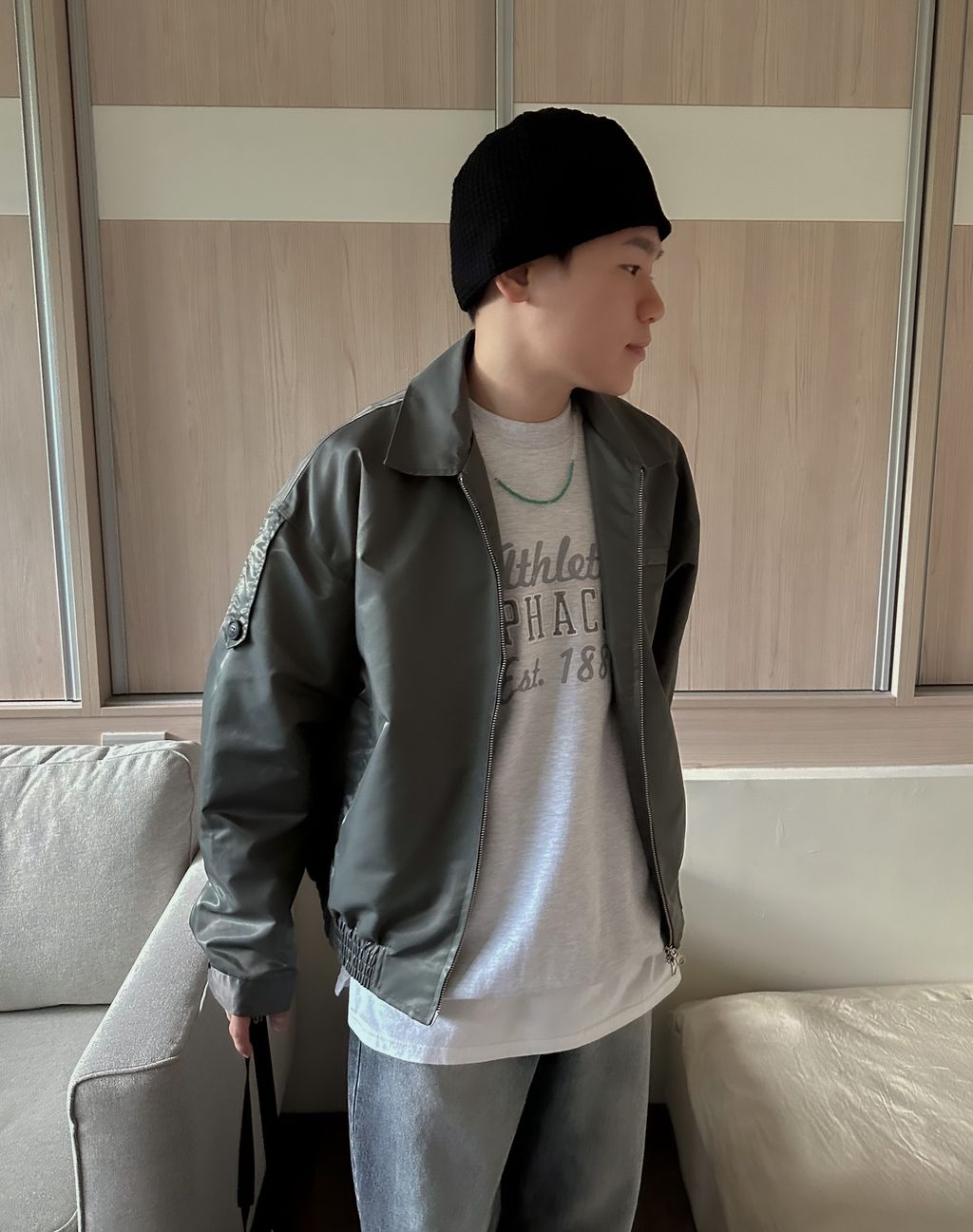 OPPAKOREA Athlettc 英字刺繡衛衣 (2色)