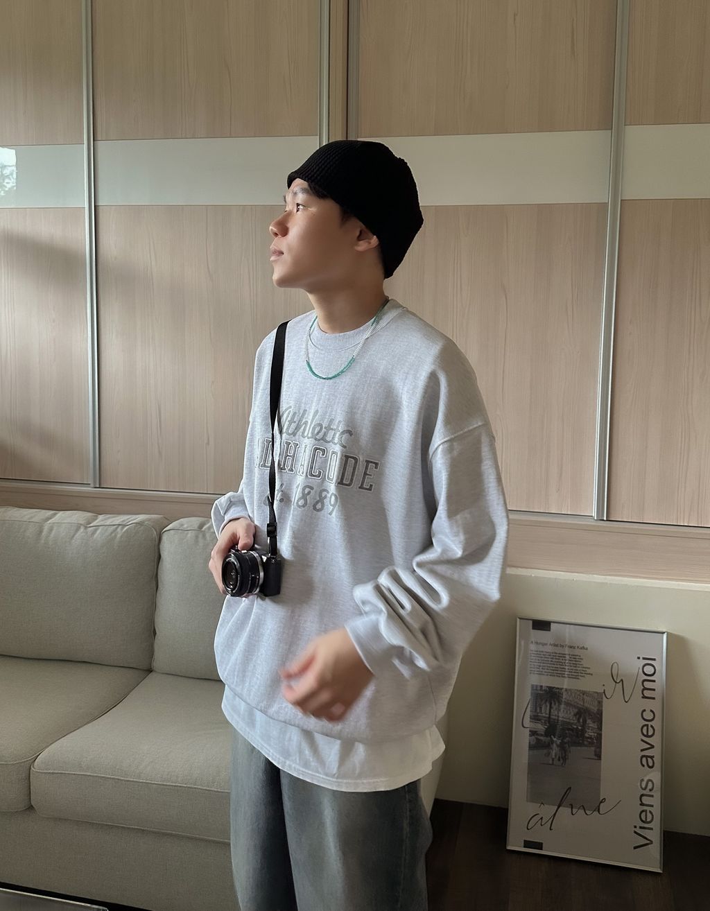 OPPAKOREA Athlettc 英字刺繡衛衣 (2色)