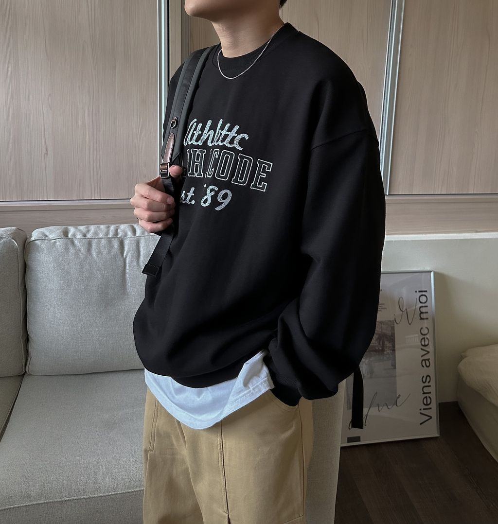 OPPAKOREA Athlettc 英字刺繡衛衣 (2色)