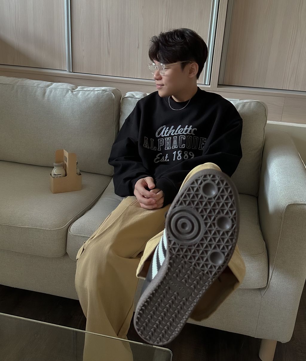 OPPAKOREA Athlettc 英字刺繡衛衣 (2色)