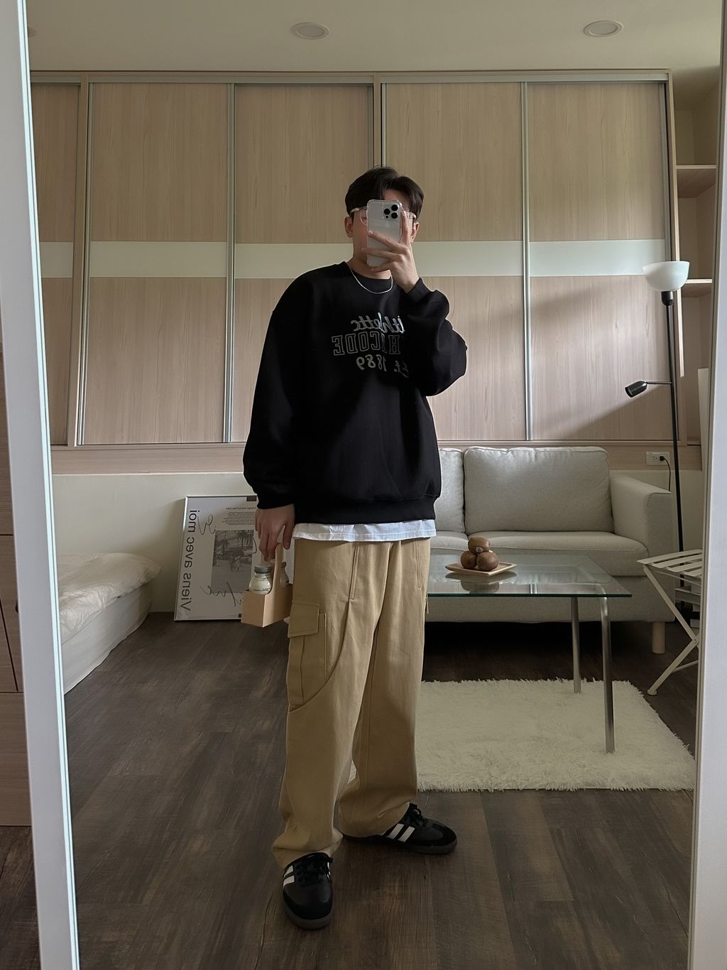 OPPAKOREA Athlettc 英字刺繡衛衣 (2色)