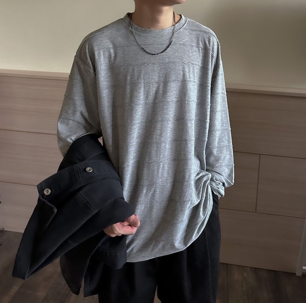 OPPAKOREA Cozy 立體條紋長T (3色)