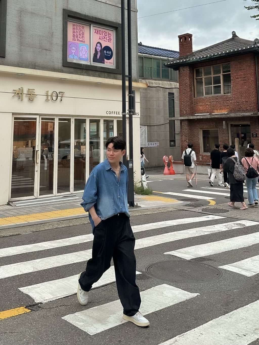 OPPAKOREA 打褶英倫細條寬褲 (3色)