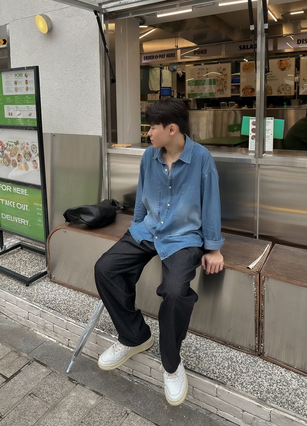 OPPAKOREA 打褶英倫細條寬褲 (3色)