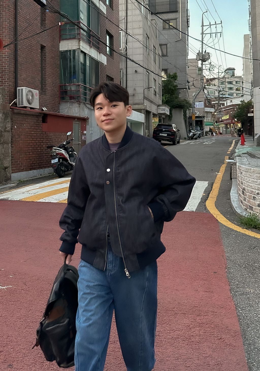 OPPAKOREA 設計感壓釦牛仔外套 (2色)