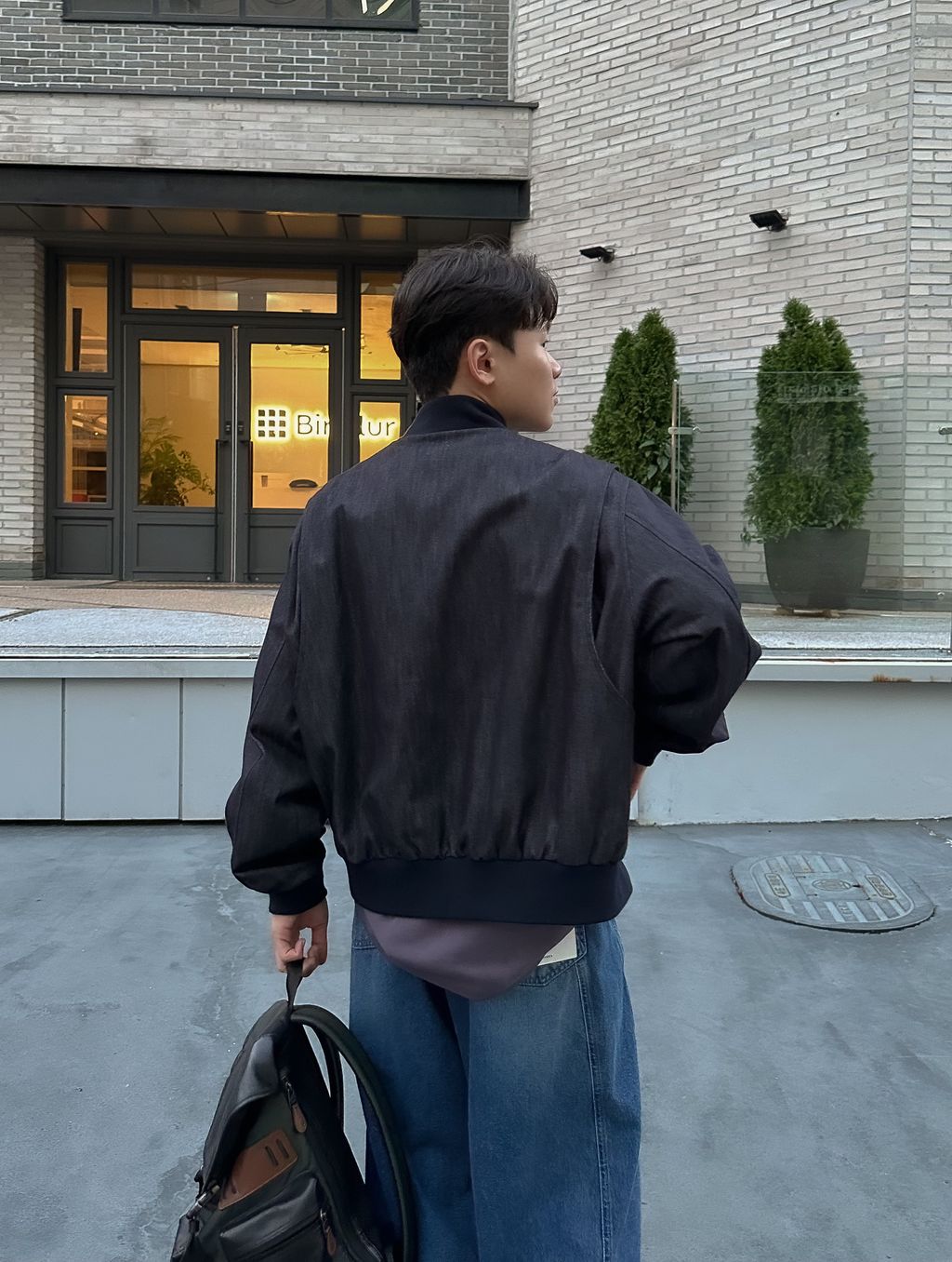 OPPAKOREA 設計感壓釦牛仔外套 (2色)