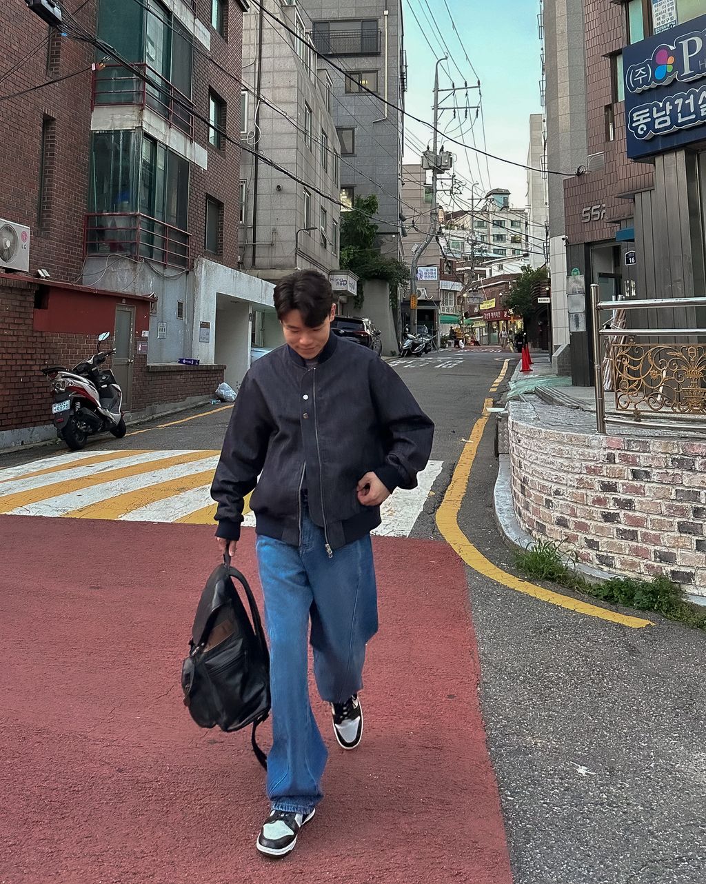 OPPAKOREA 設計感壓釦牛仔外套 (2色)