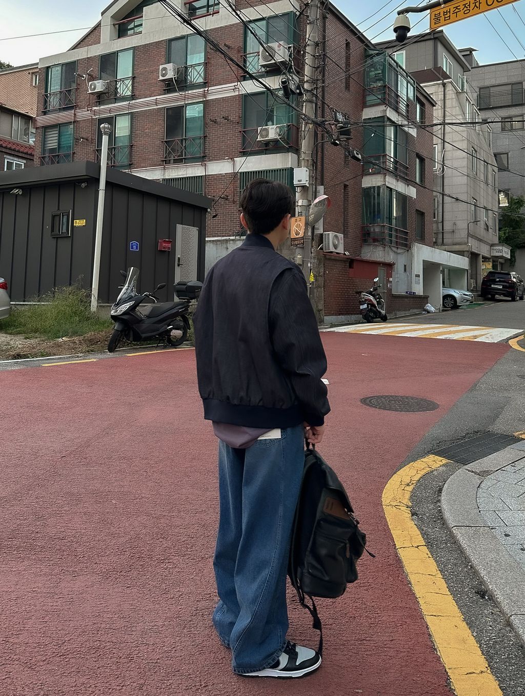 OPPAKOREA 設計感壓釦牛仔外套 (2色)