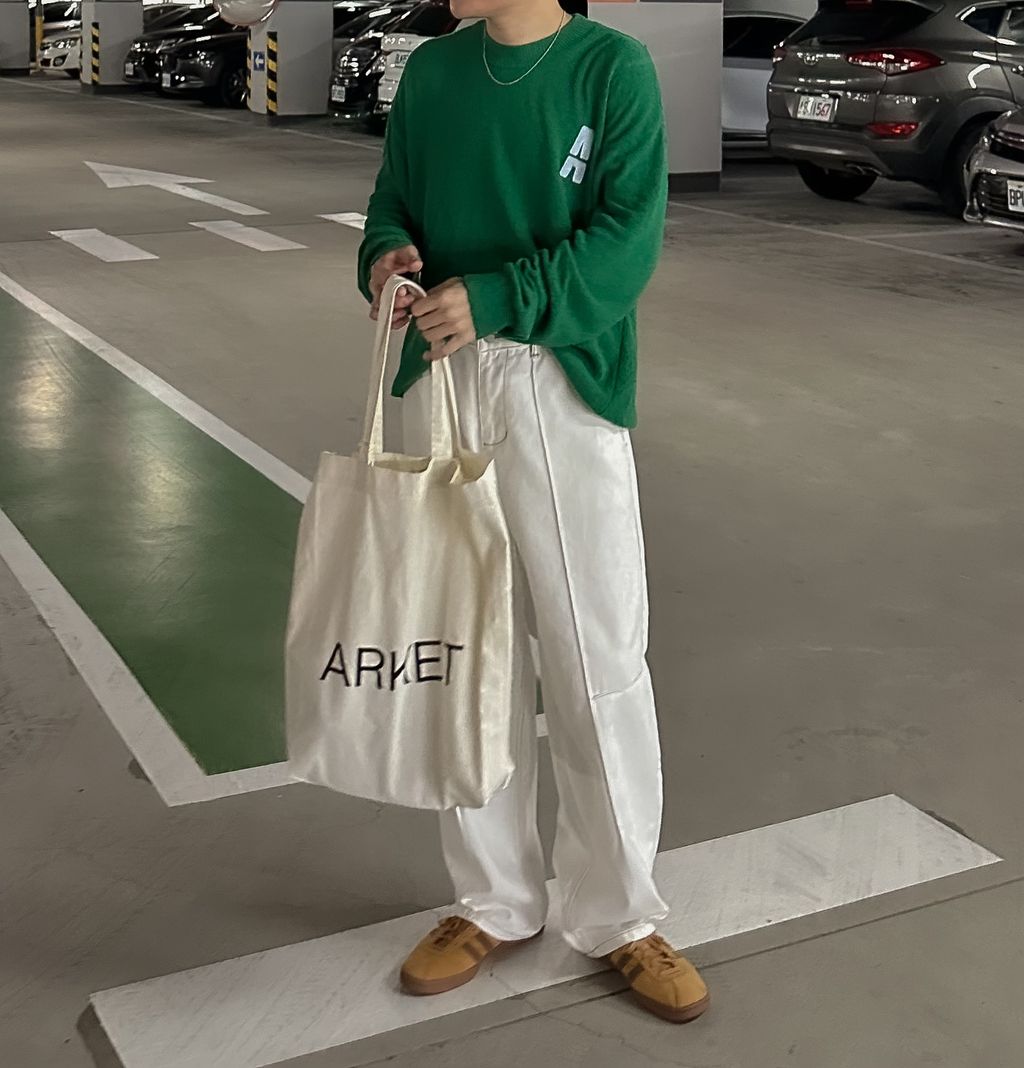 OPPAKOREA 調扣拼接車線牛仔寬褲 (3色)