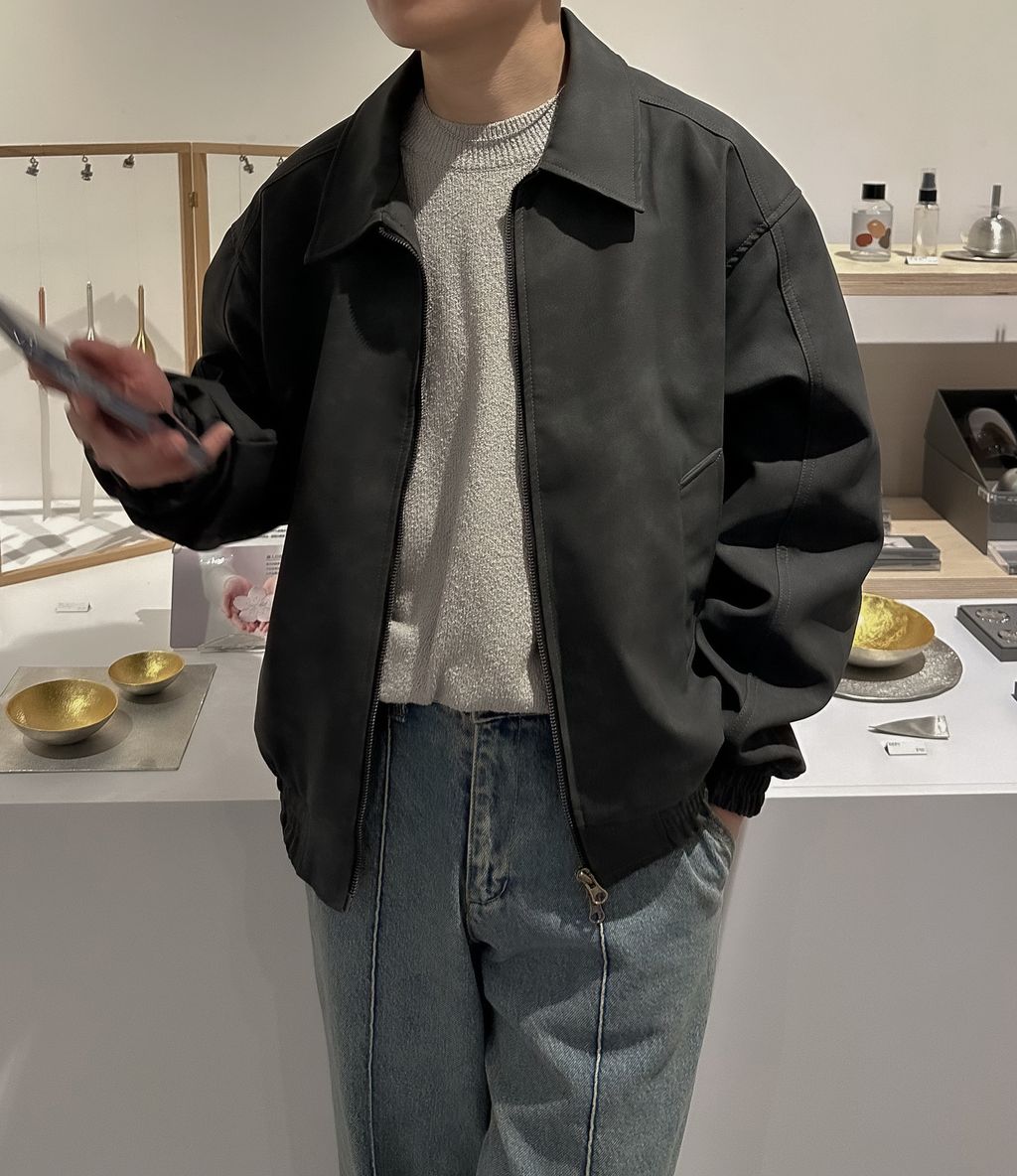 OPPAKOREA 復古渲染皮革外套 (2色)