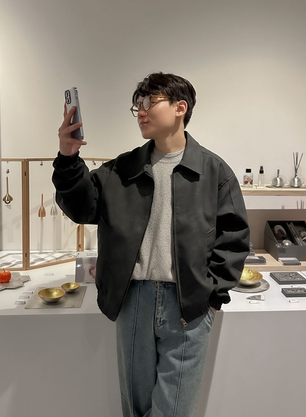 OPPAKOREA 復古渲染皮革外套 (2色)