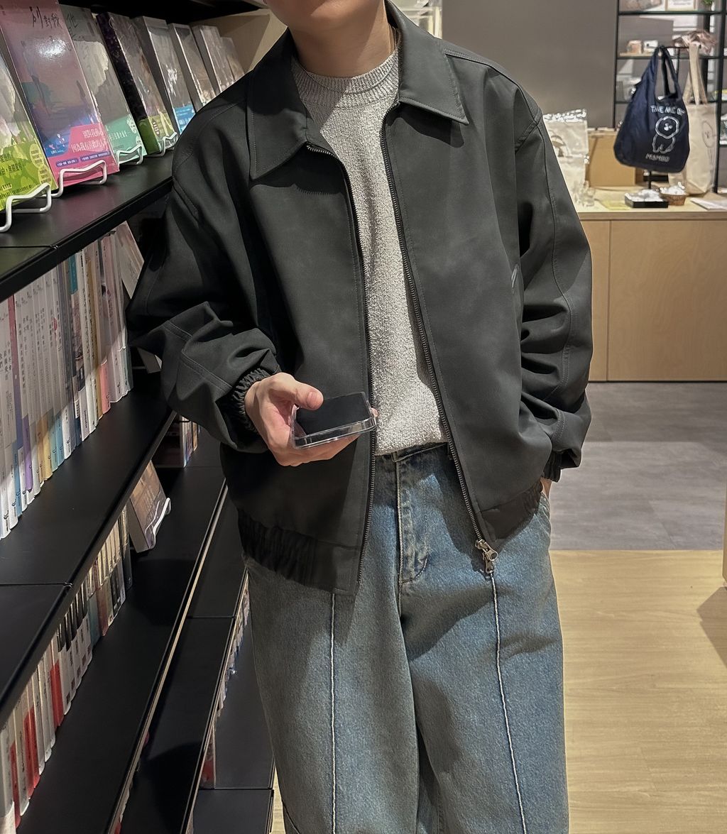 OPPAKOREA 復古渲染皮革外套 (2色)