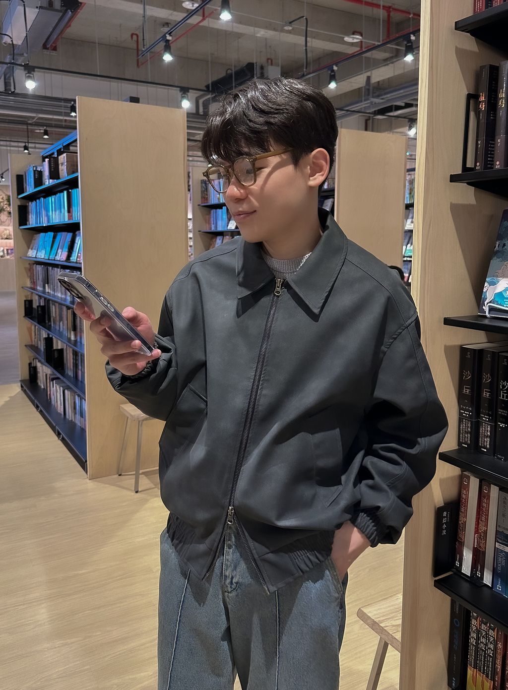 OPPAKOREA 復古渲染皮革外套 (2色)