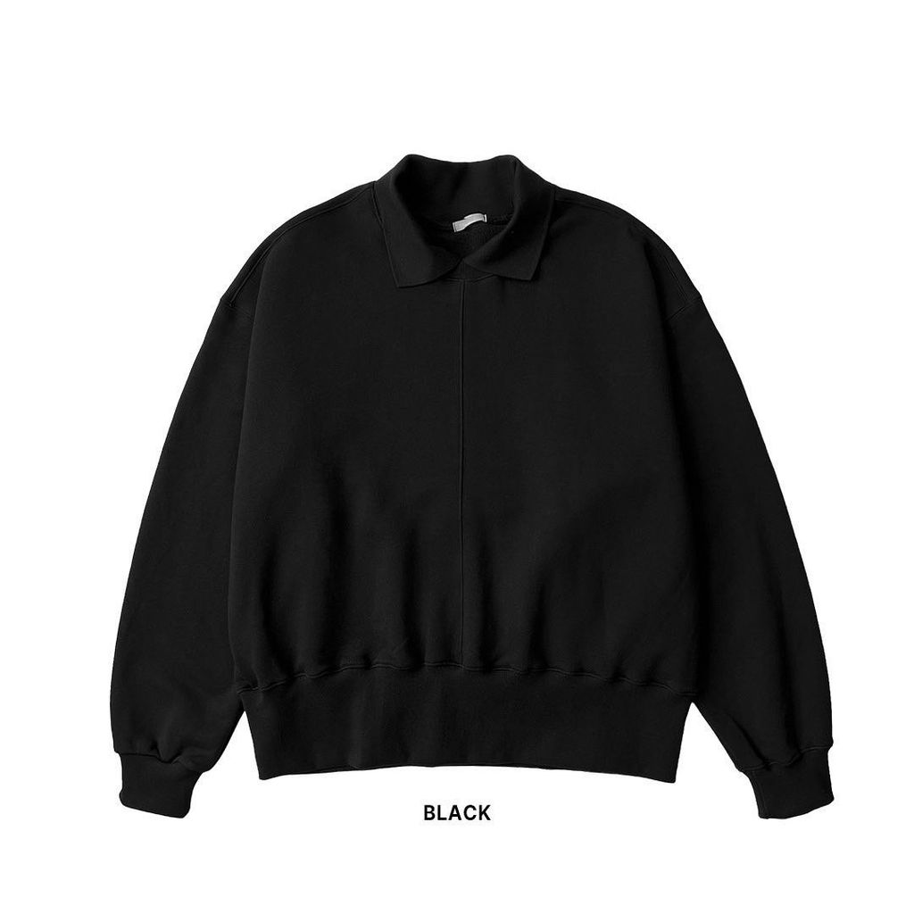 OPPAKOREA 拼接剪裁翻領厚磅衛衣 (2色)