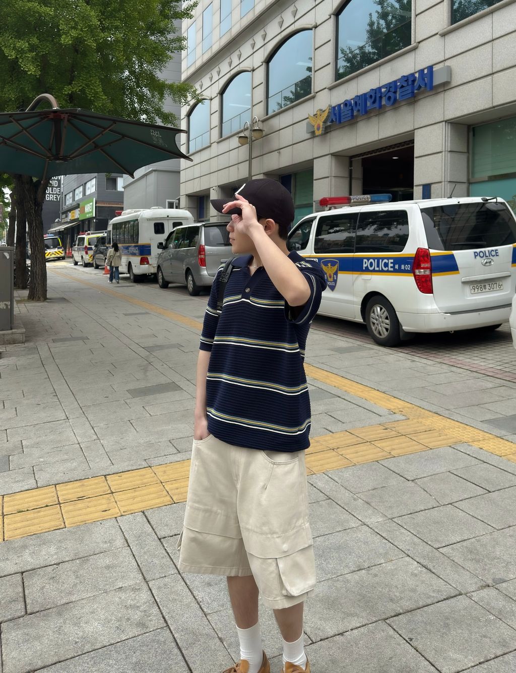 OPPAKOREA 拼接口袋百慕達短褲 (2色)