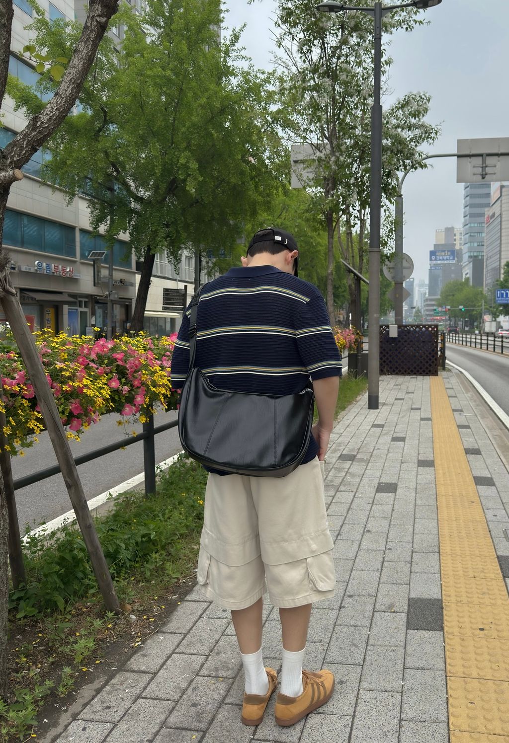 OPPAKOREA 拼接口袋百慕達短褲 (2色)
