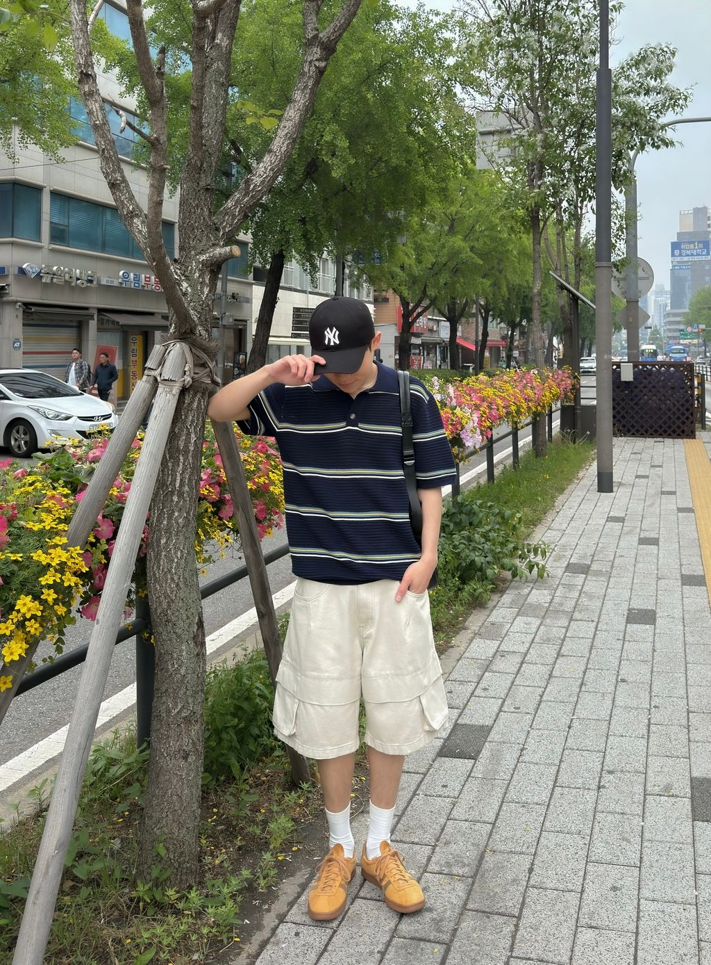 OPPAKOREA 拼接口袋百慕達短褲 (2色)