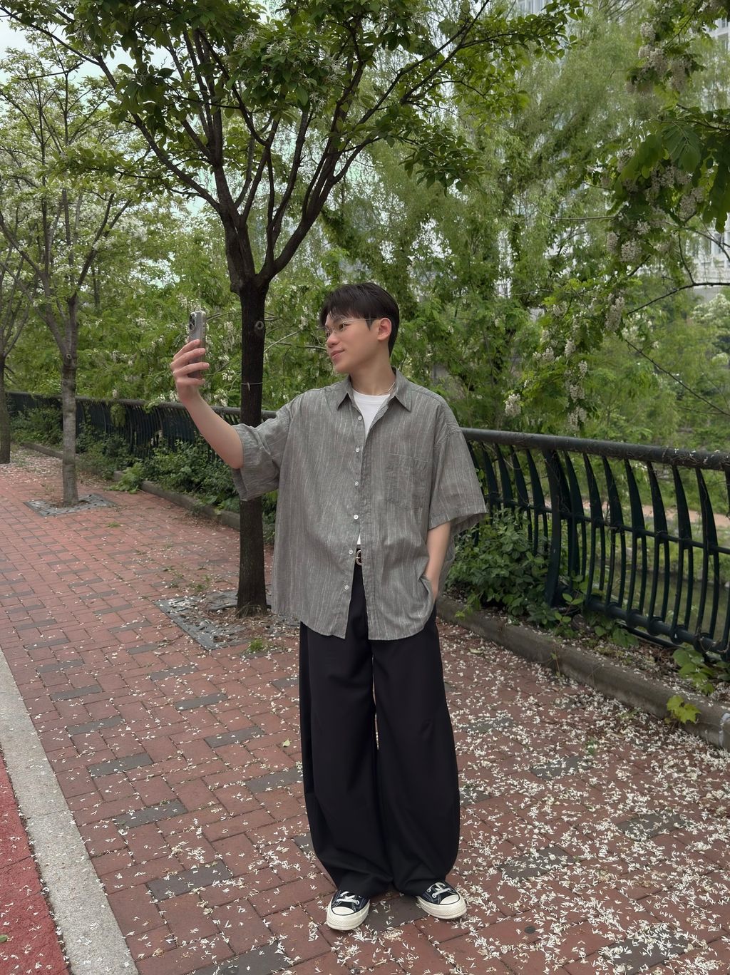 OPPAKOREA 涼感渲染短袖襯衫 (2色)
