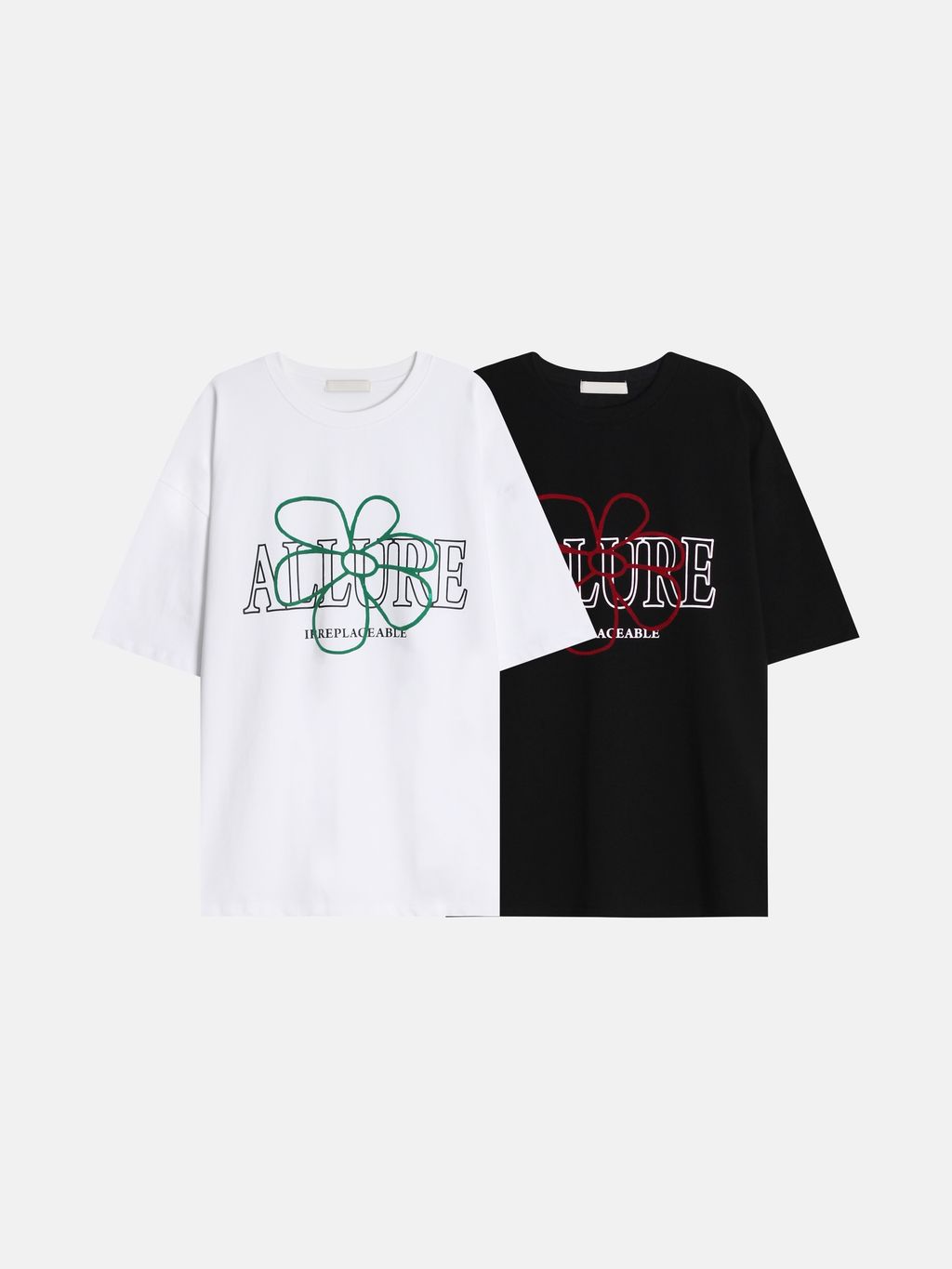 OPPAKOREA 花絨刺繡英字短T (2色) (推薦單品!!!)
