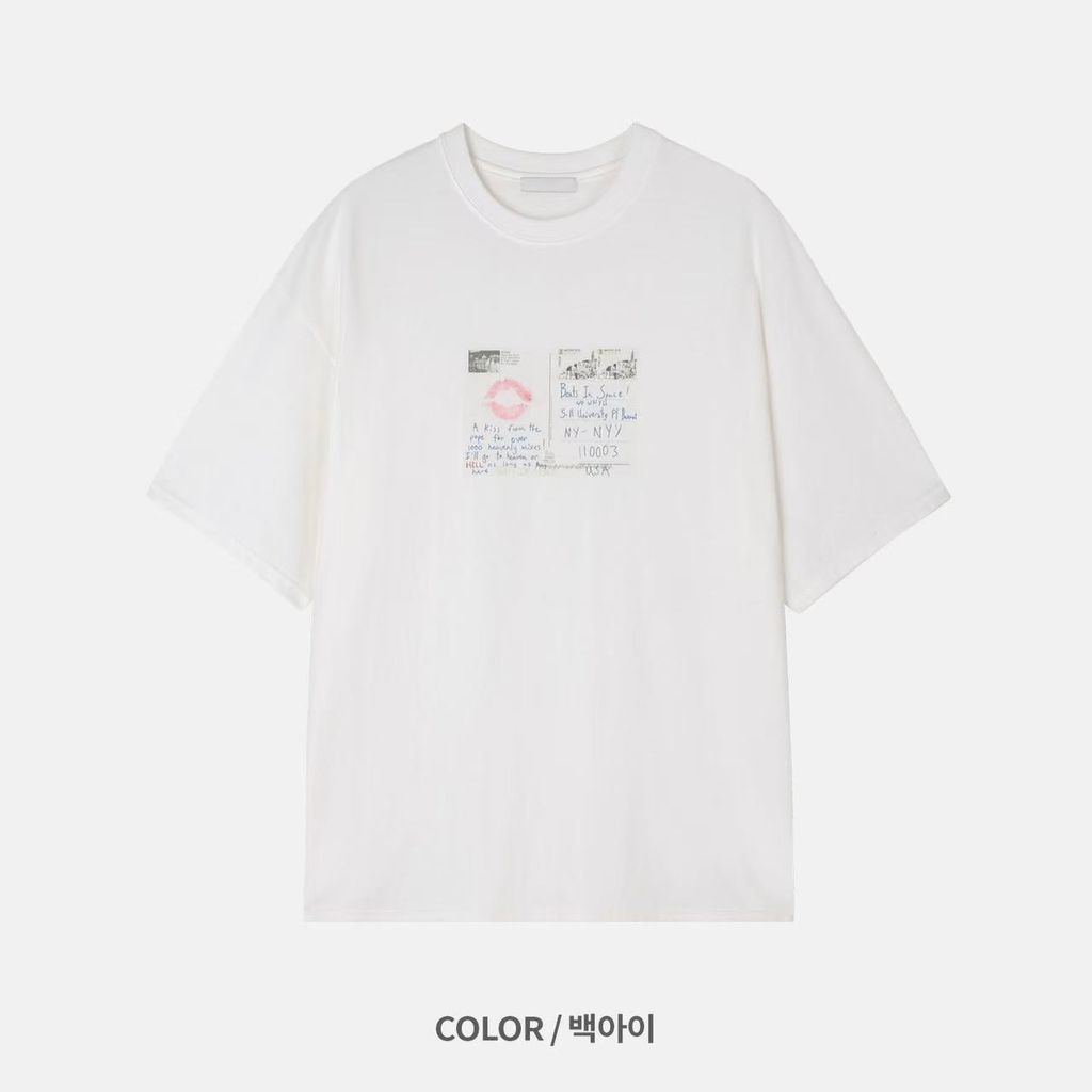 OPPAKOREA Kiss 明信片圖像短T