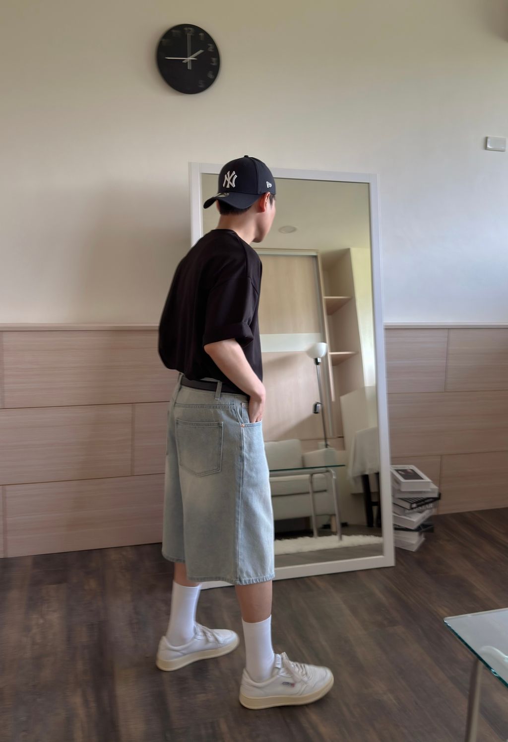OPPAKOREA Salty 水洗百慕達牛仔短褲