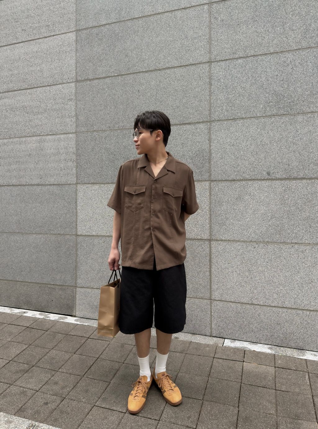 OPPAKOREA Non Fade 細紋百慕達牛仔短褲