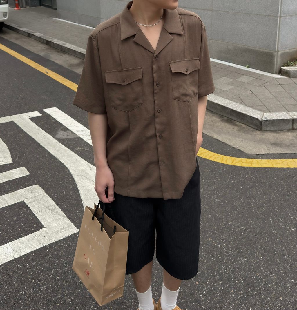 OPPAKOREA Non Fade 細紋百慕達牛仔短褲