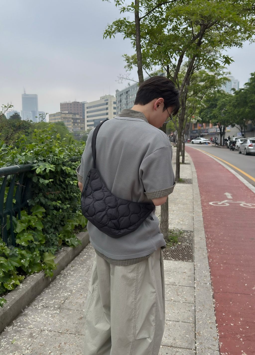 OPPAKOREA Wave 絎縫葫蘆紋斜背包