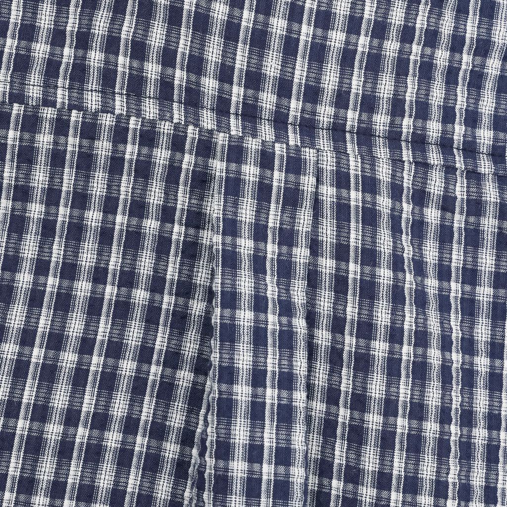 OPPAKOREA 泡泡紗格紋短版短袖襯衫 (3色)