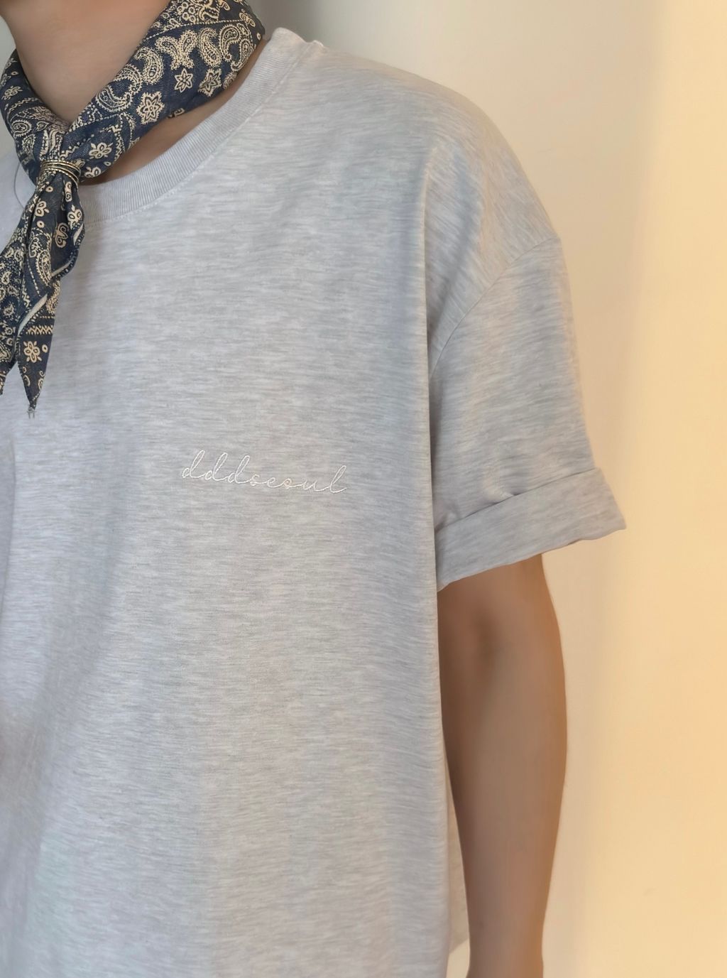 OPPAKOREA 簡約刺繡厚磅短版短T (3色) (極為推薦!!!)