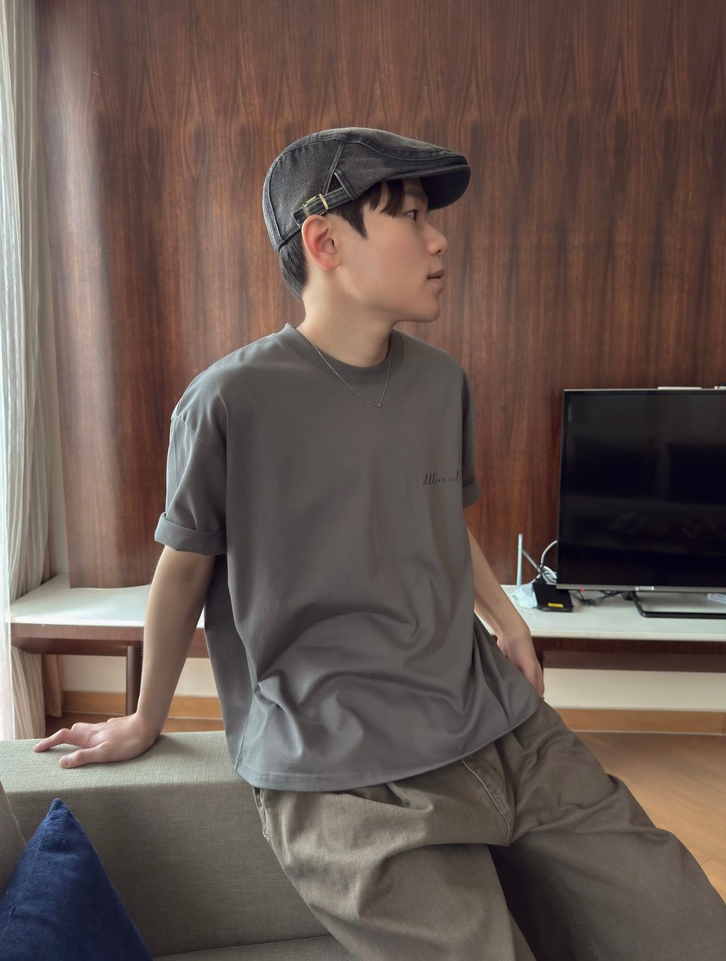 OPPAKOREA 洗舊打褶木匠百慕達短褲 (2色) (獨特的後口袋設計!!!)
