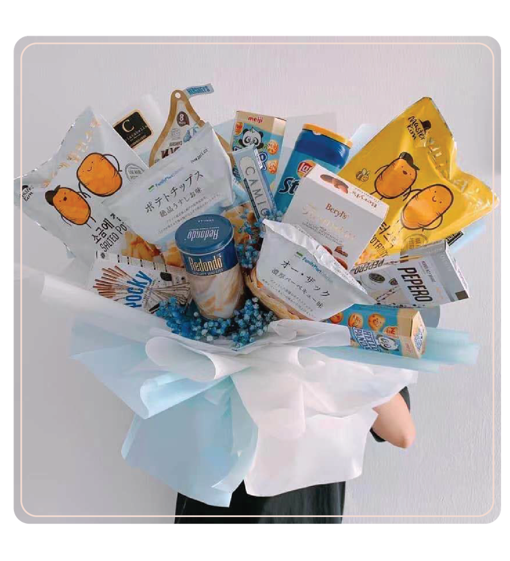 Imported Snacks with Baby Breathe Bouquet_RM215 include Snacks costs approximately RM70-RM90.png
