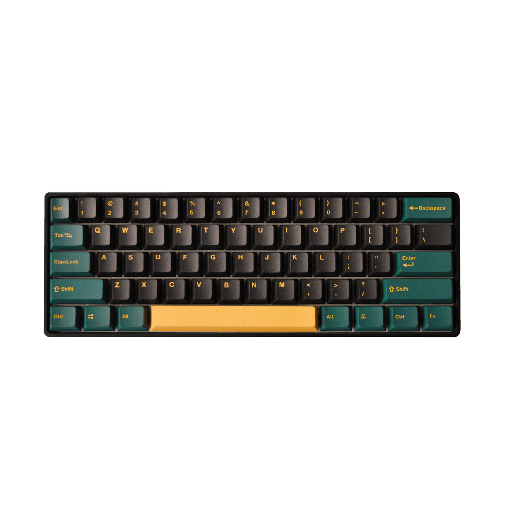 Pre-Built Mars Green Black 61 keys 60_ KalerKeyboard