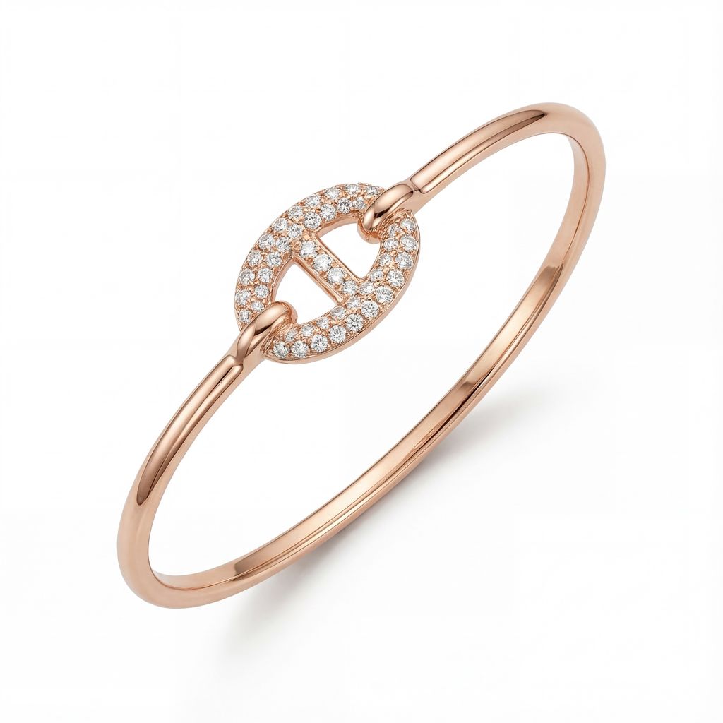 精緻珠寶摄影_玫瑰金色手環_俯拍