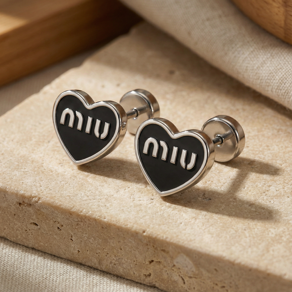 耳环黑色珐琅编辑部风格