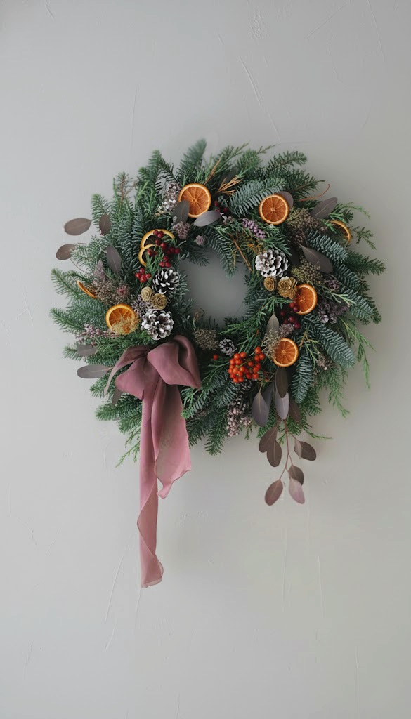 酒紅諾貝松花圈