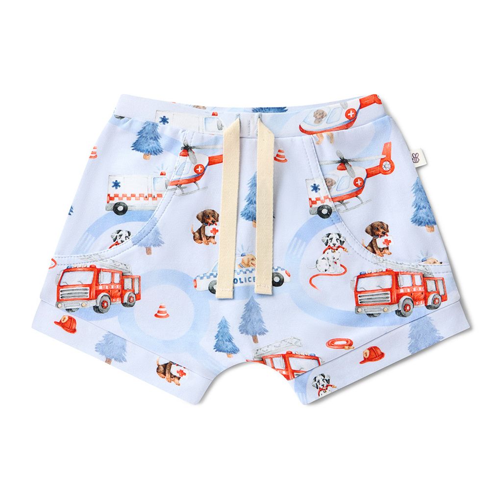 to_the_rescue_shorts_flatlay_front