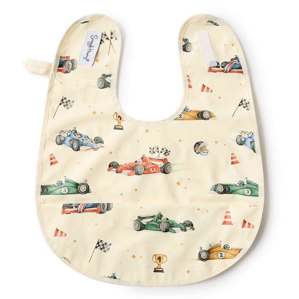 little_racers_snuggle_bib_flatlay
