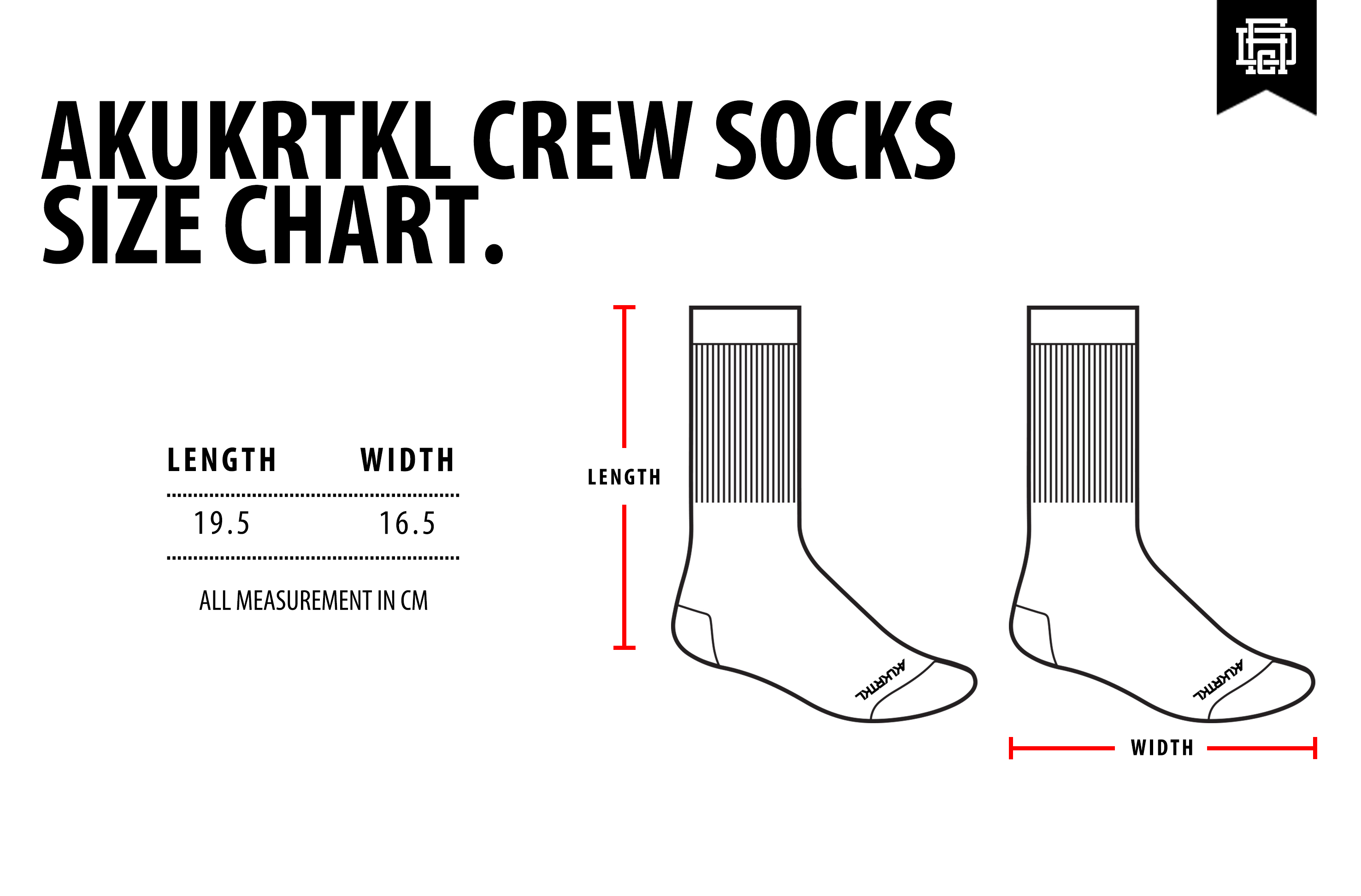 AkuKrtkl Crew Socks Size Chart - WF