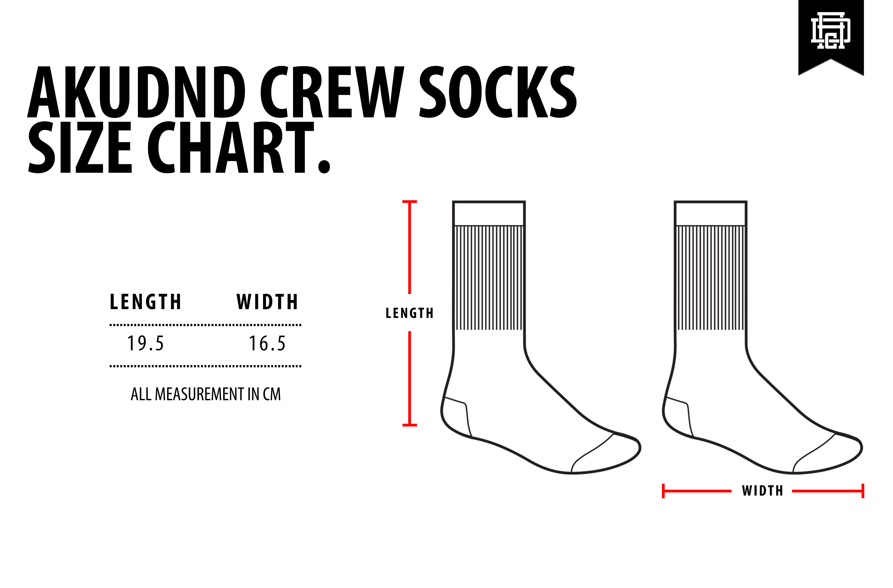 AkuDnd Crew Socks Size Chart - WF