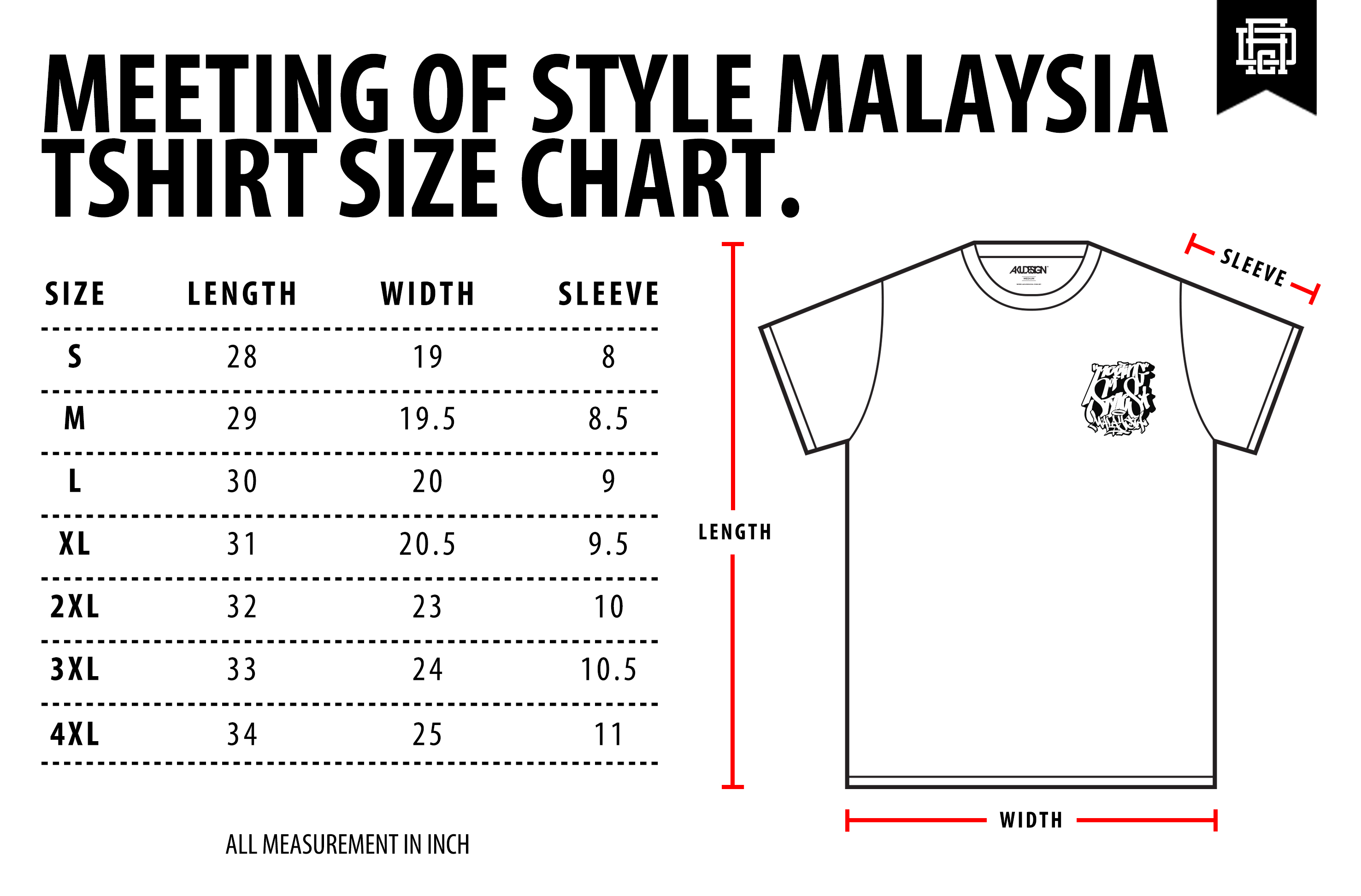 MOS Tshirt Size Chart - WF