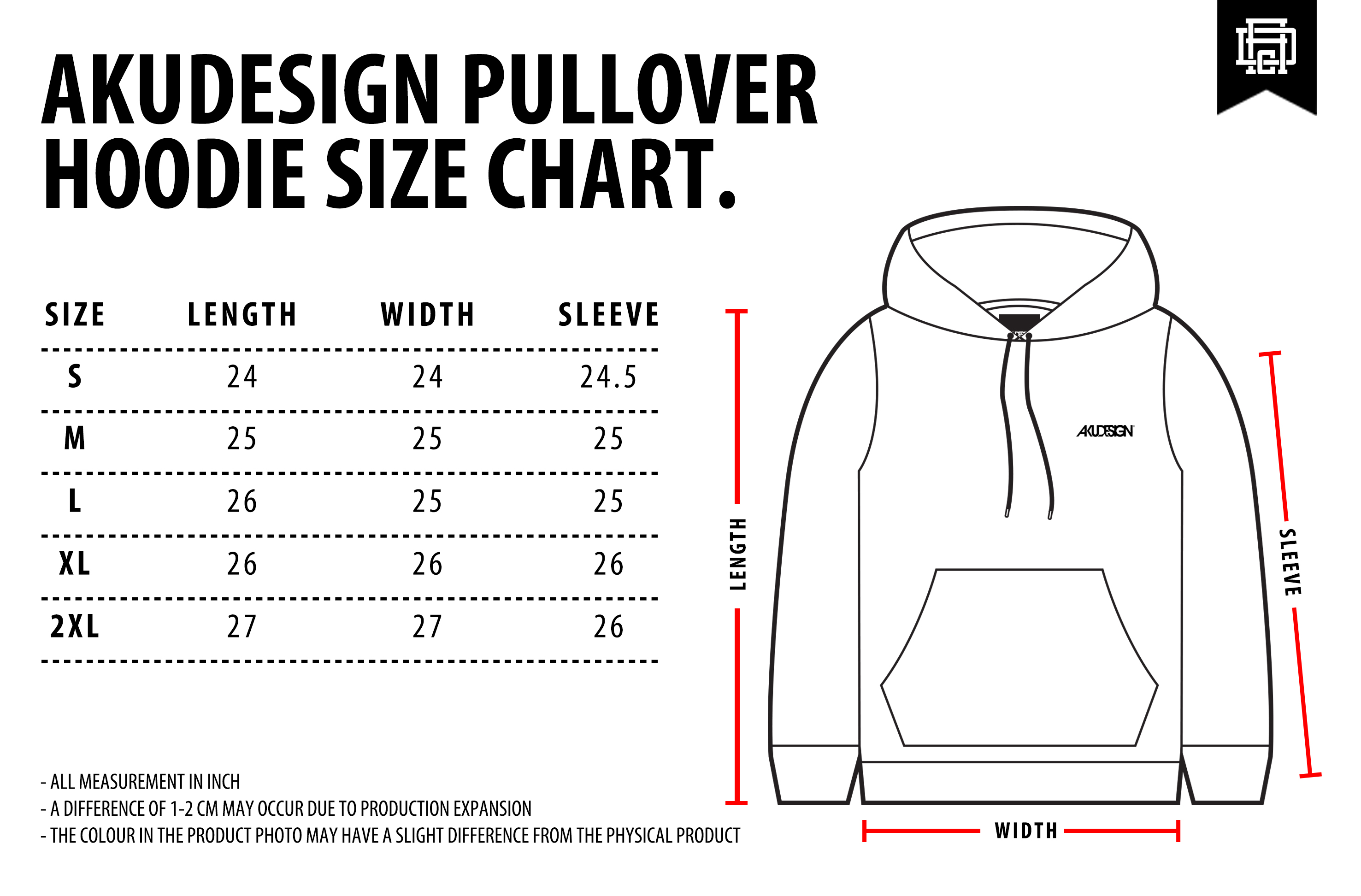Pullover Hoodie Hoodie Size Chart 2026 - WF