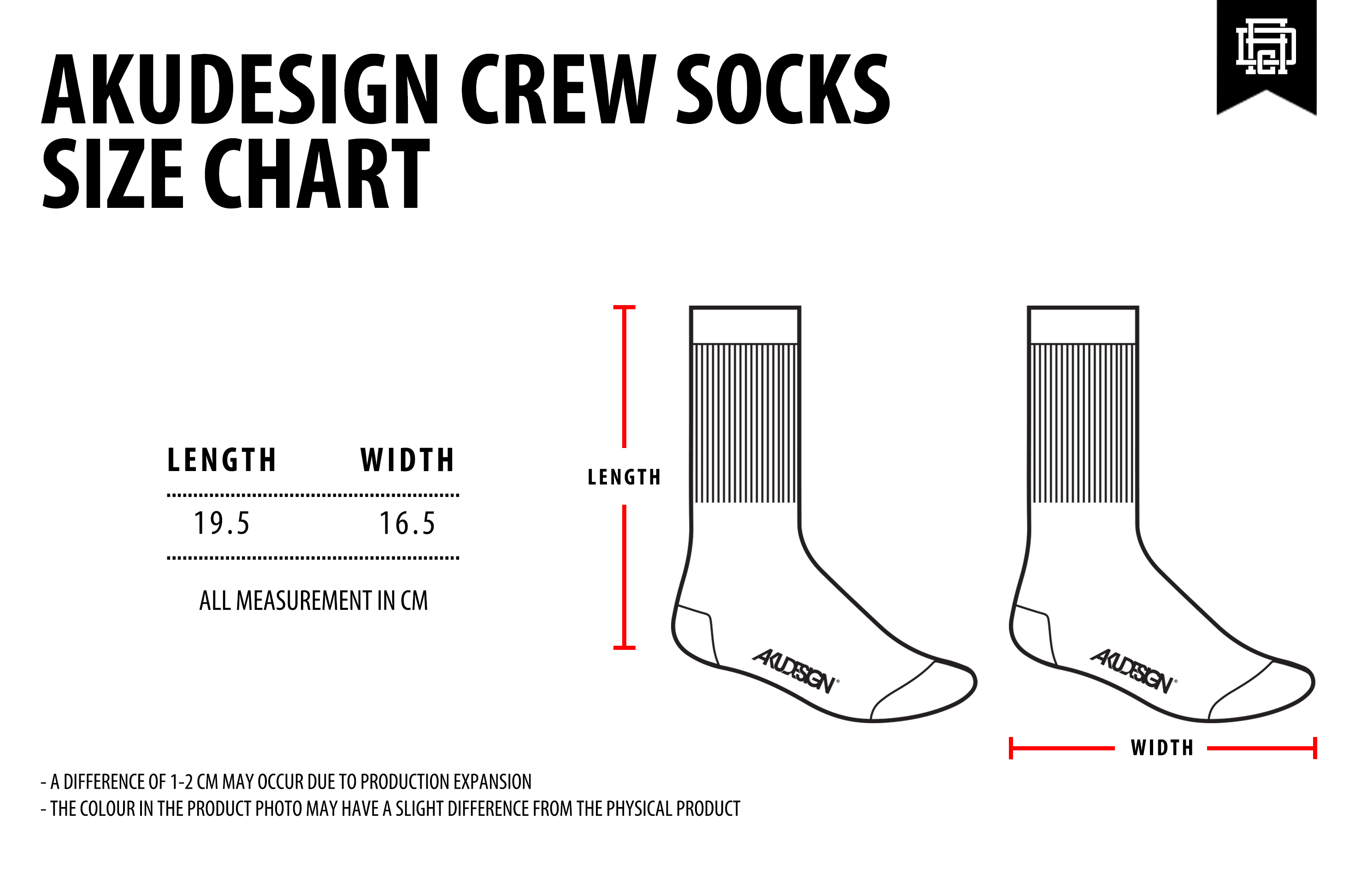 Crew Socks Size Chart - WF