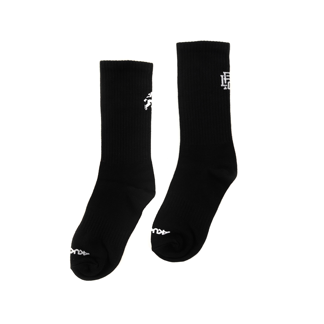 AKUKRTKL CREW SOCKS BLACK - FRONT