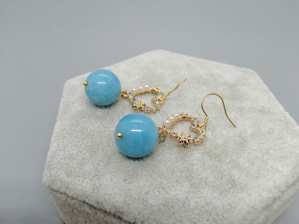 AQBLUPEEA RM199 Genuine Aquamarine Earrings5