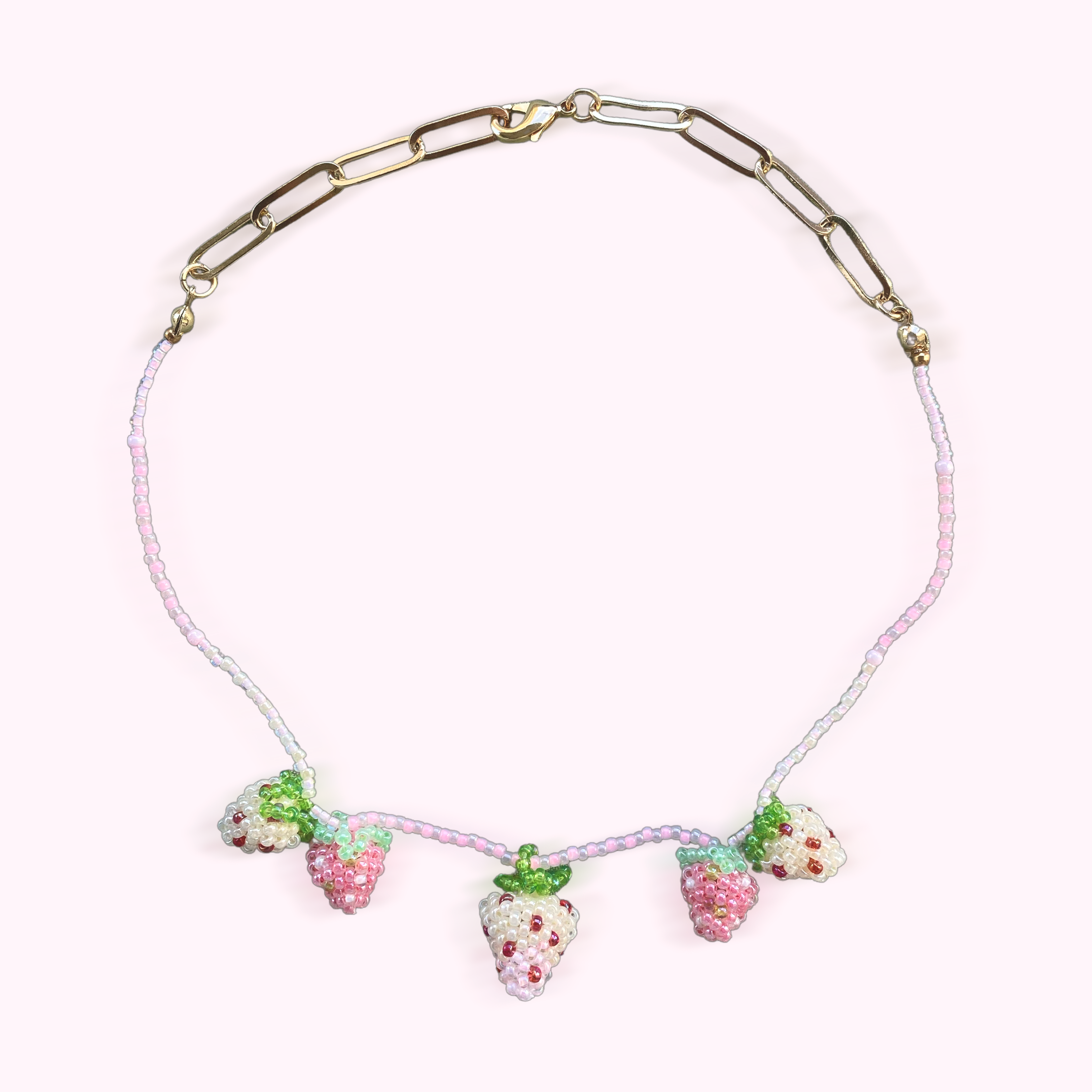 Strawberry Milk Flower Necklace