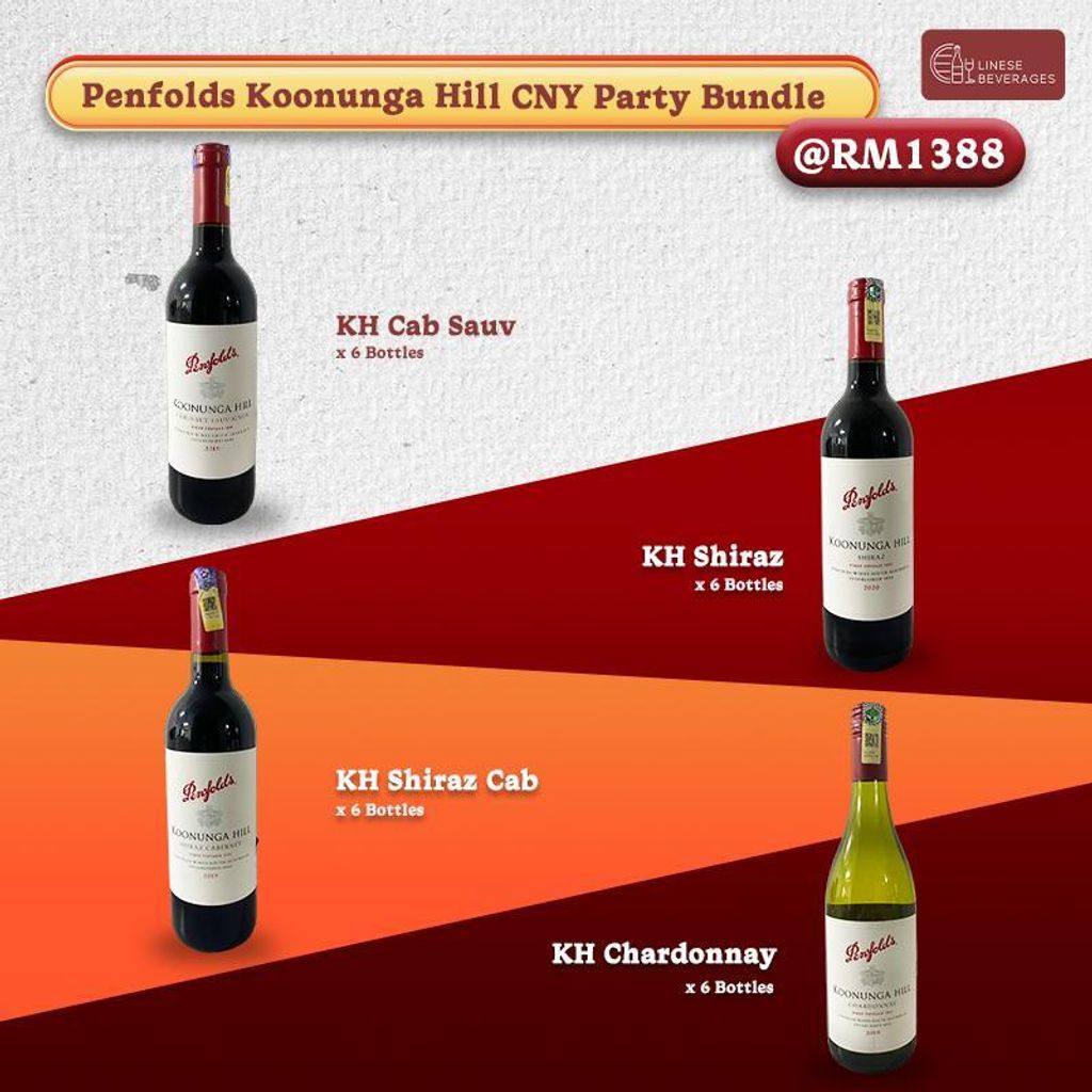 CNY 2024 Party Bundle 3 (24 x Penfolds Koonunga Hill red and white wines)