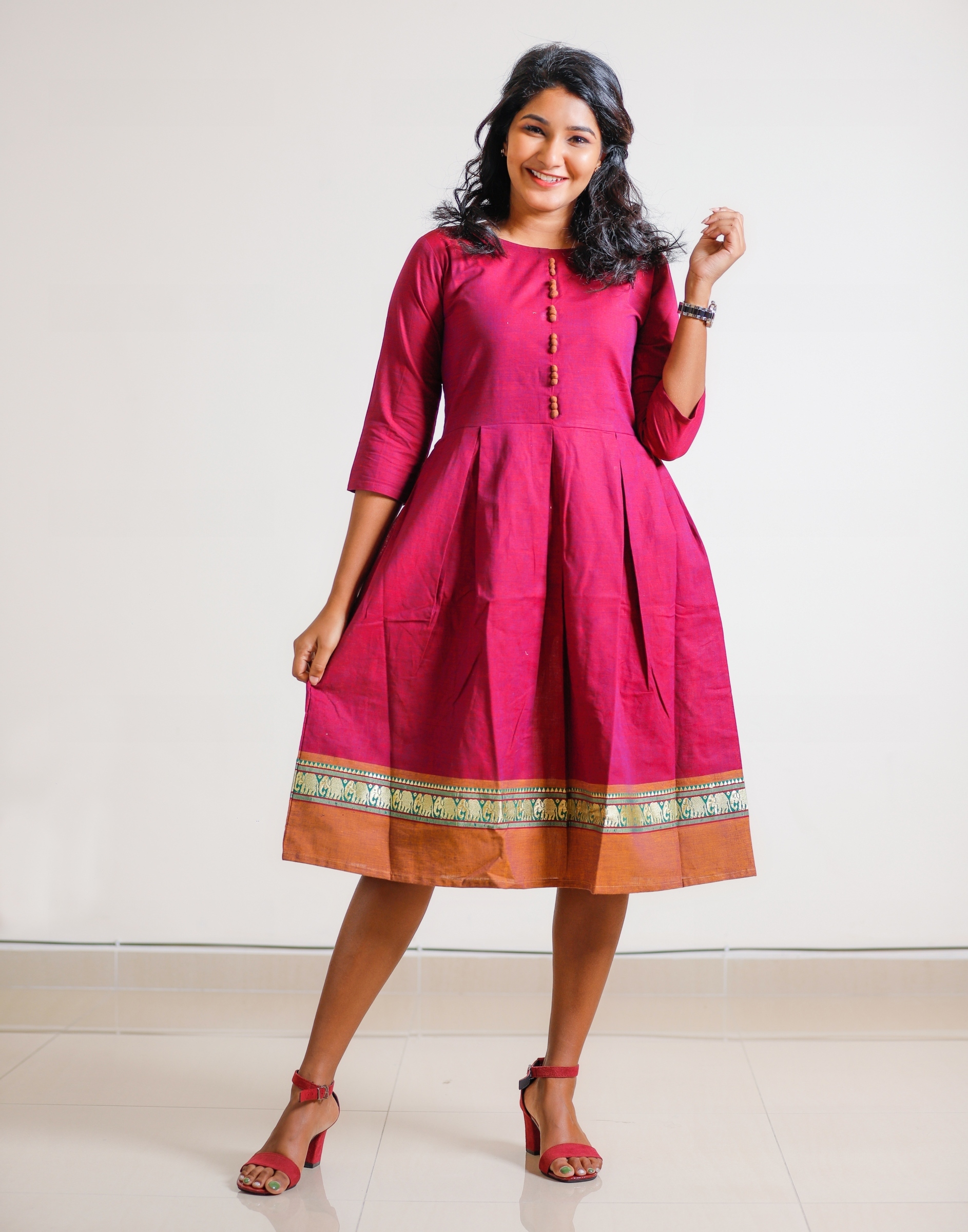 Blush Pink Saree Dress – Pasha India
