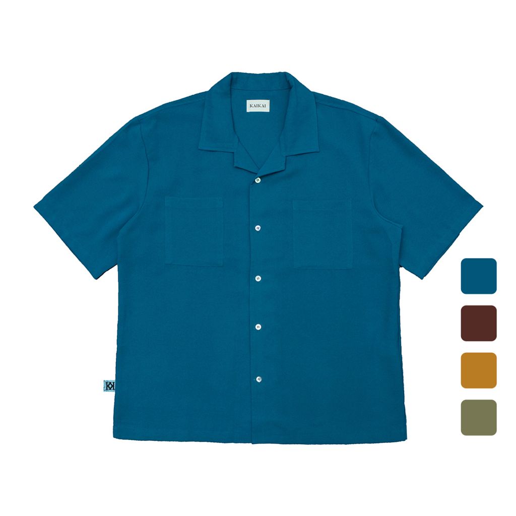 Two Pockets Elbow-Length Camp Collar Shirt