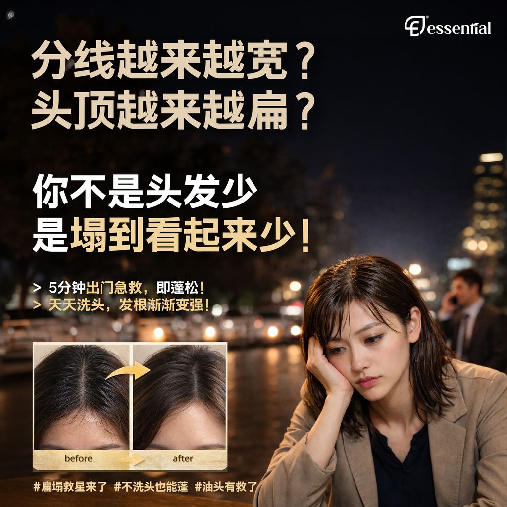 flat hair before after, oily hair volume improvement, thin hair looks fuller after use